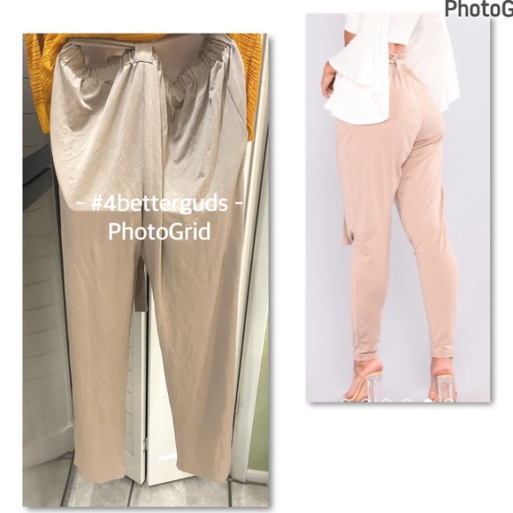 New FashionNova Finders Keepers Tie Waist Cropped Pants Coco Tan Size 1X 14 16 - Picture 3 of 16